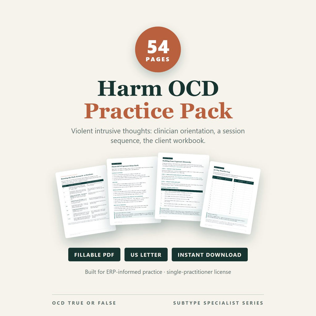 The Harm OCD Practice Pack (for Clinicians) — cover