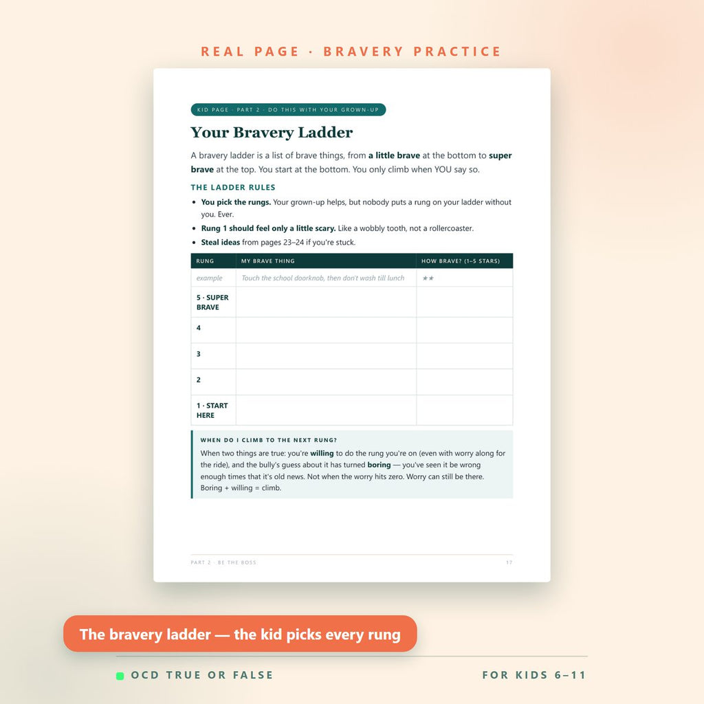 The OCD Workbook for Kids (Ages 6–11) — inside pages