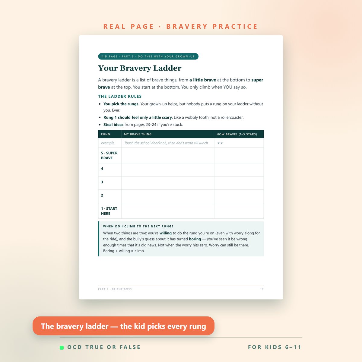 The OCD Workbook for Kids (Ages 6–11) — inside pages