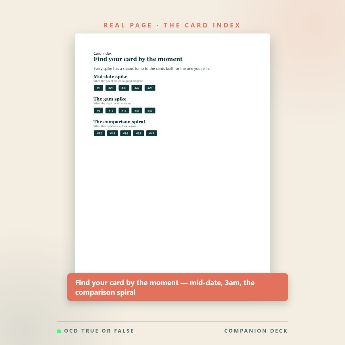 ROCD Spike Cards — inside pages