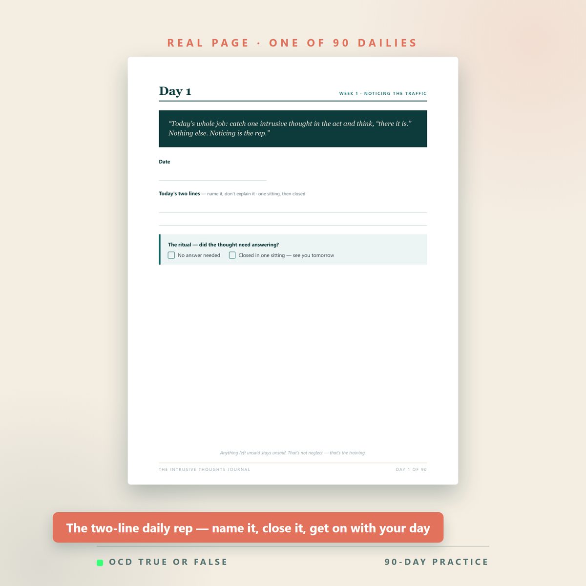 The Intrusive Thoughts Journal — inside pages