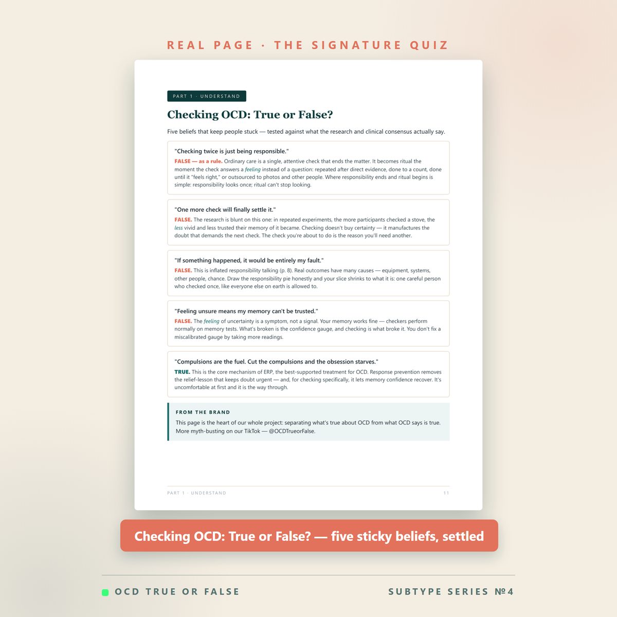 The Checking OCD Workbook — worksheet detail