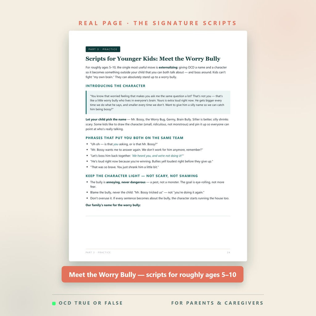 The Parent's Workbook for a Child's OCD — worksheet detail