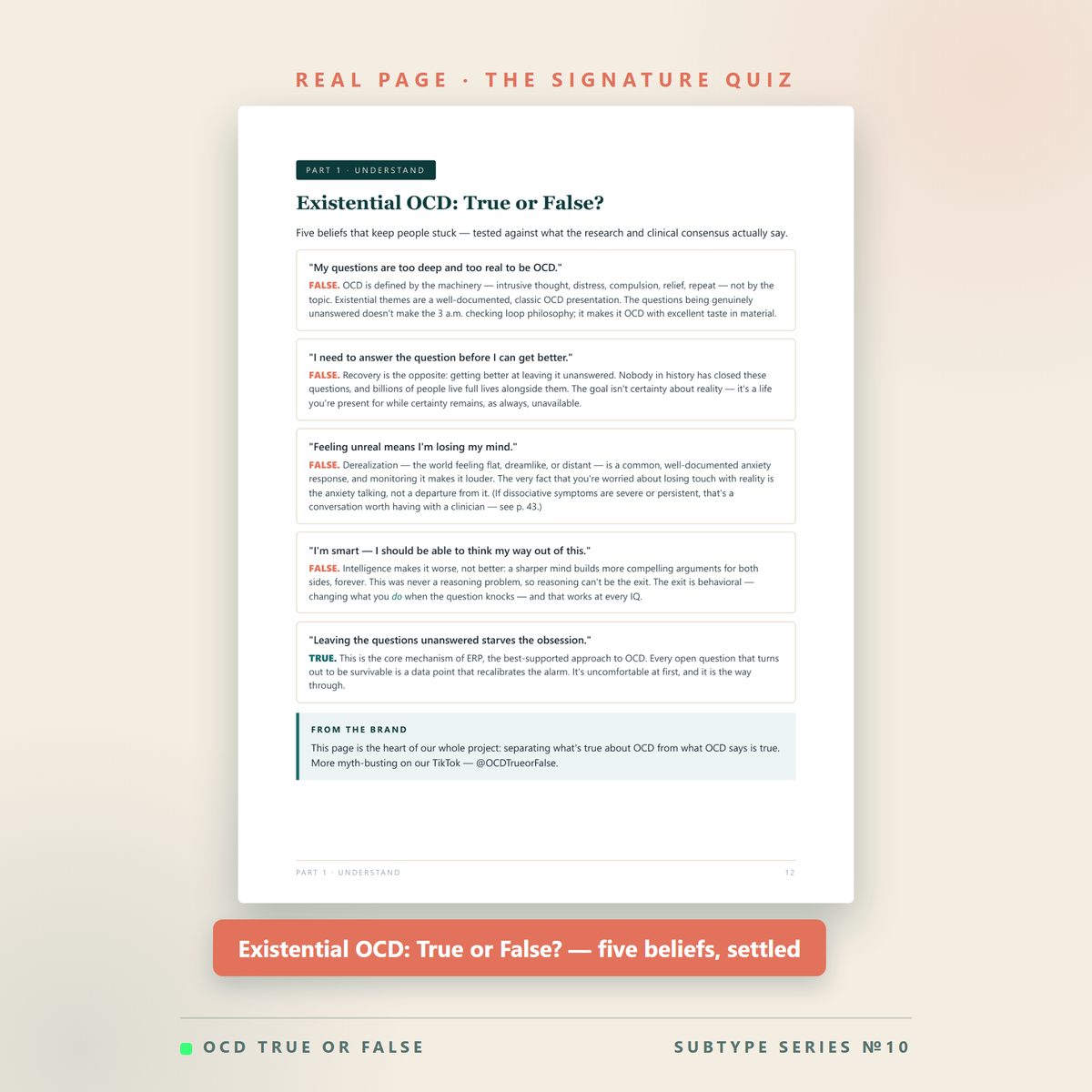 The Existential OCD Workbook — worksheet detail
