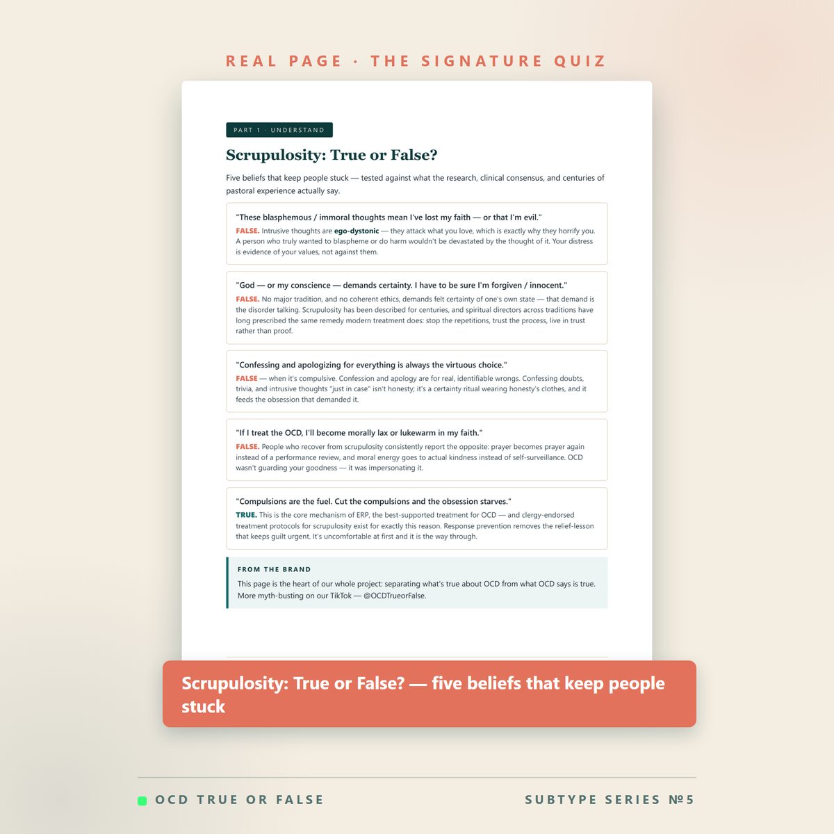 The Scrupulosity (Religious & Moral) OCD Workbook — worksheet detail