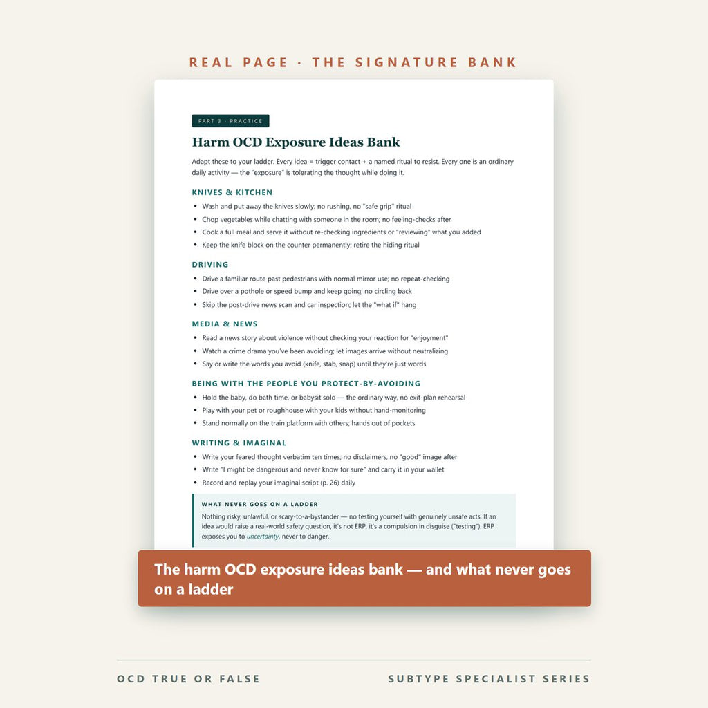 The Harm OCD Practice Pack (for Clinicians) — worksheet detail
