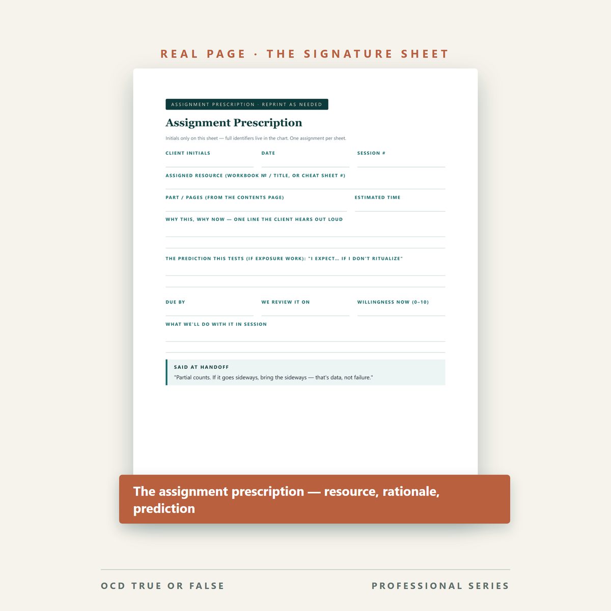 The Prescription Pad — Client Homework System — worksheet detail
