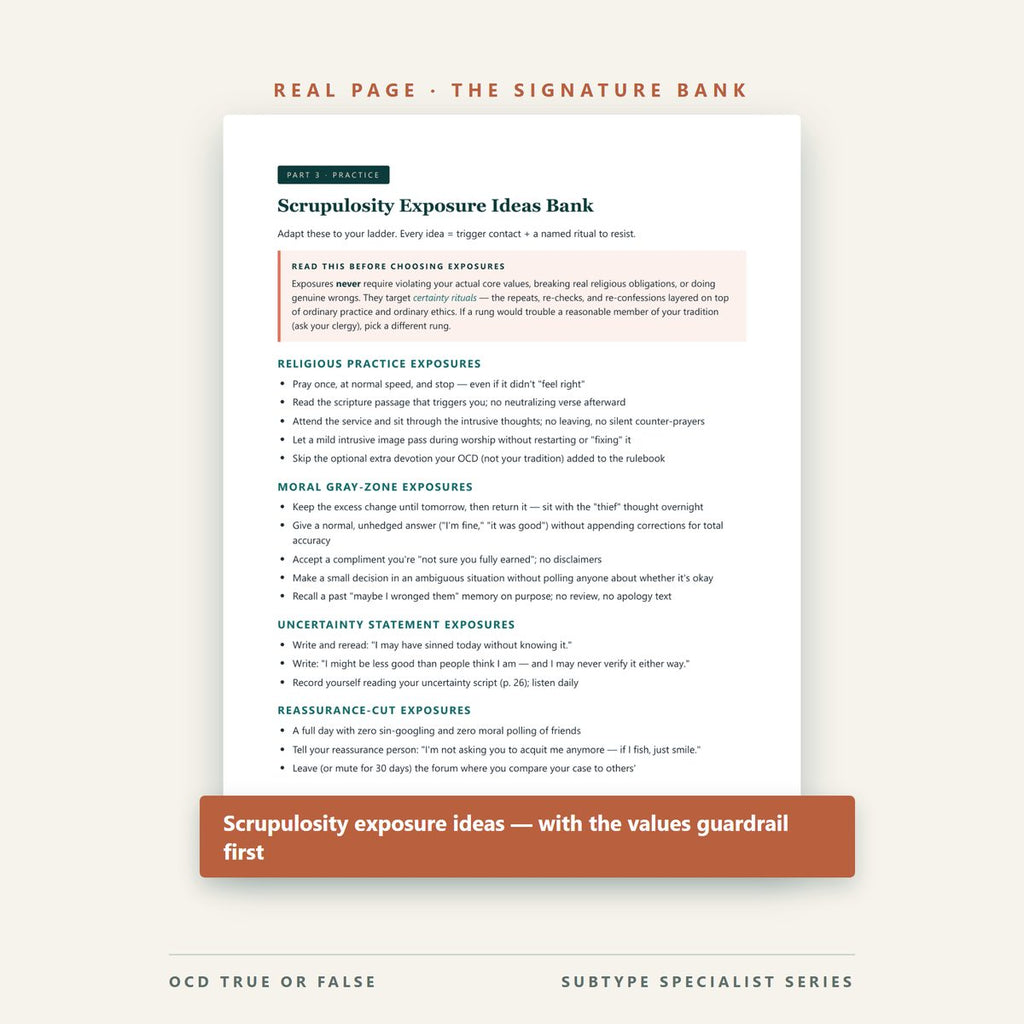 The Scrupulosity Practice Pack (for Clinicians) — worksheet detail