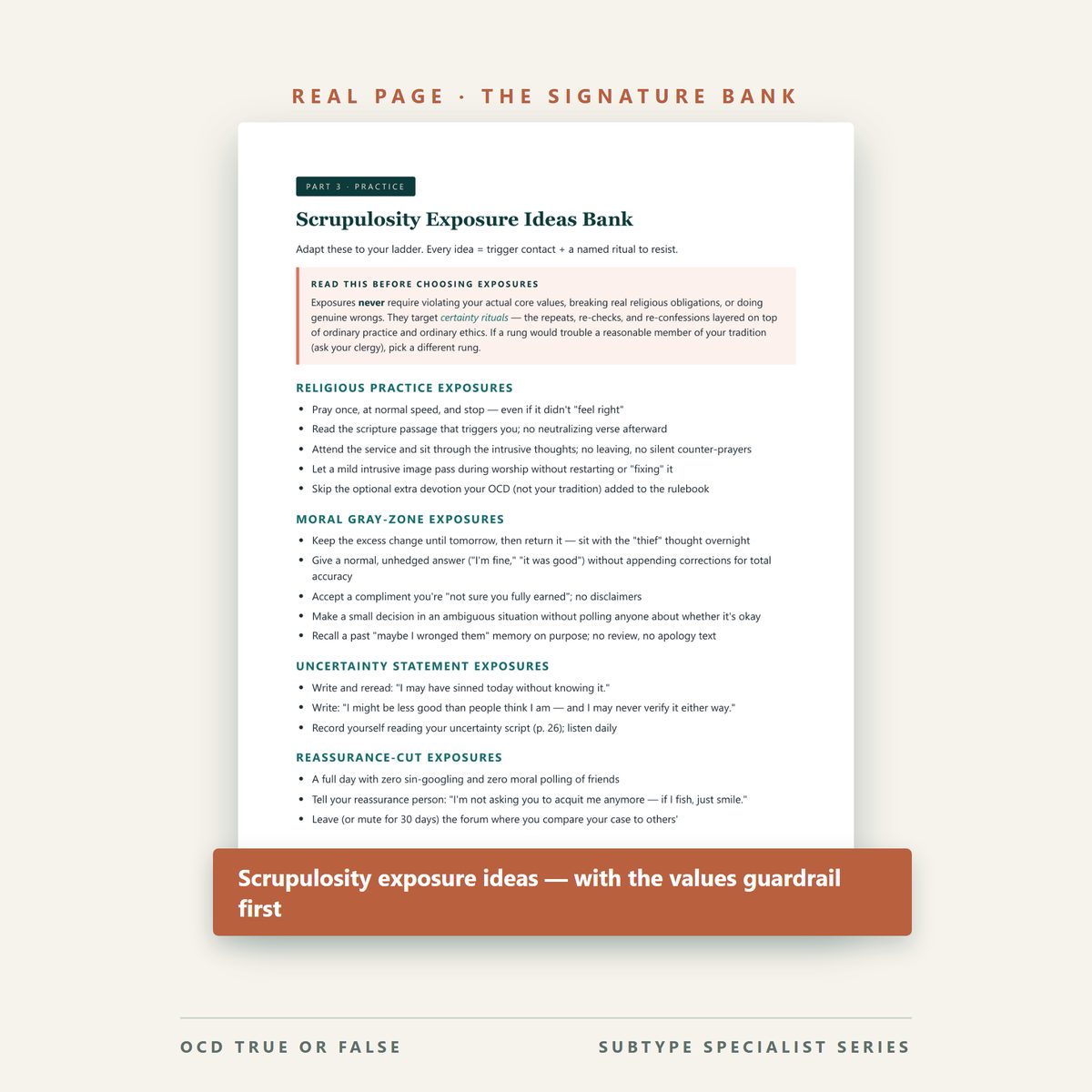 The Scrupulosity Practice Pack (for Clinicians) — worksheet detail