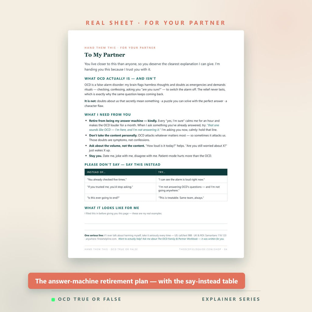The OCD Explainer One-Pagers — worksheet detail