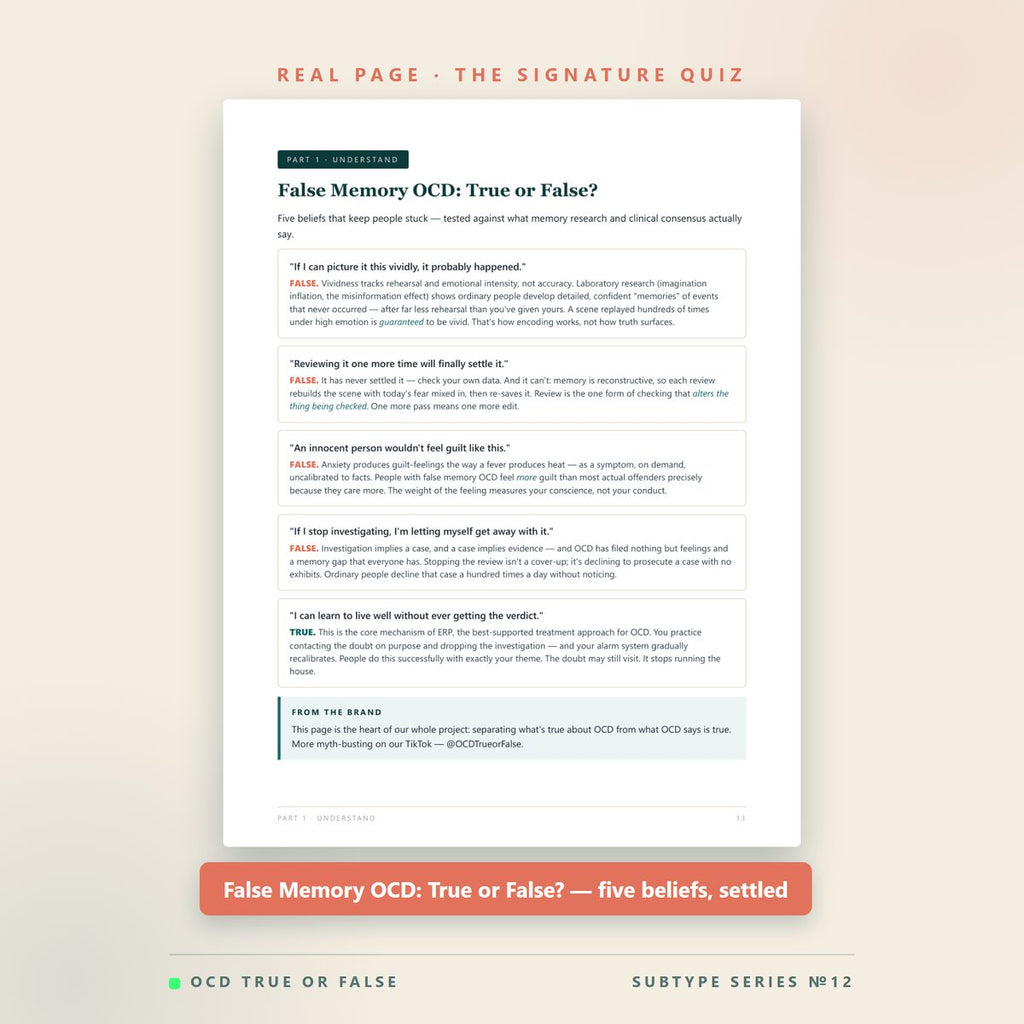The False Memory OCD Workbook — worksheet detail