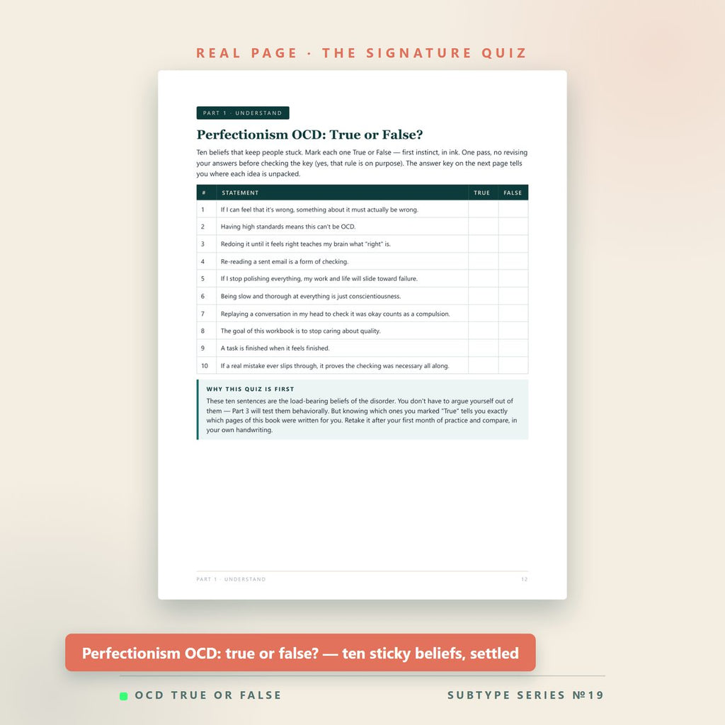 The Perfectionism & Just-Right OCD Workbook — worksheet detail