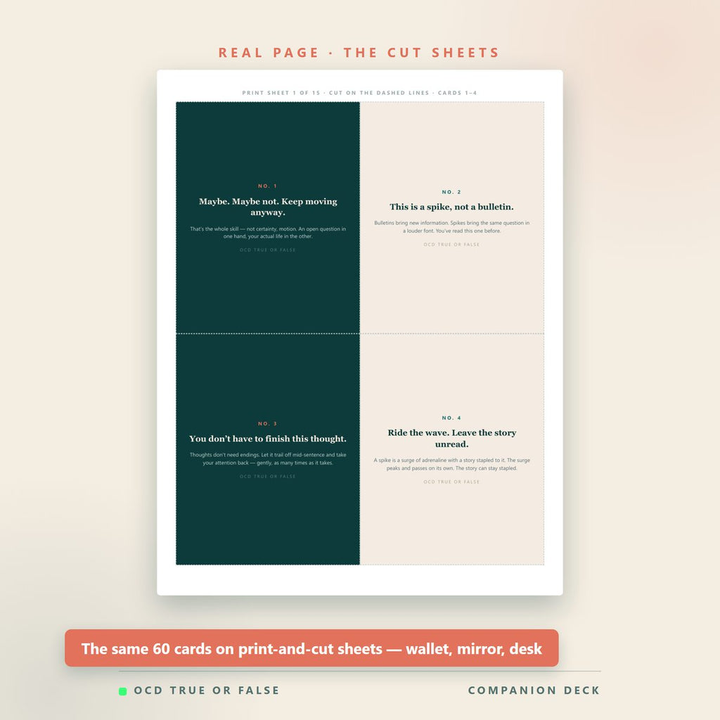 OCD Coping Cards — worksheet detail