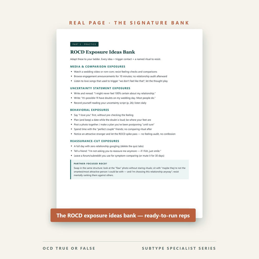 The ROCD Practice Pack (for Clinicians) — worksheet detail