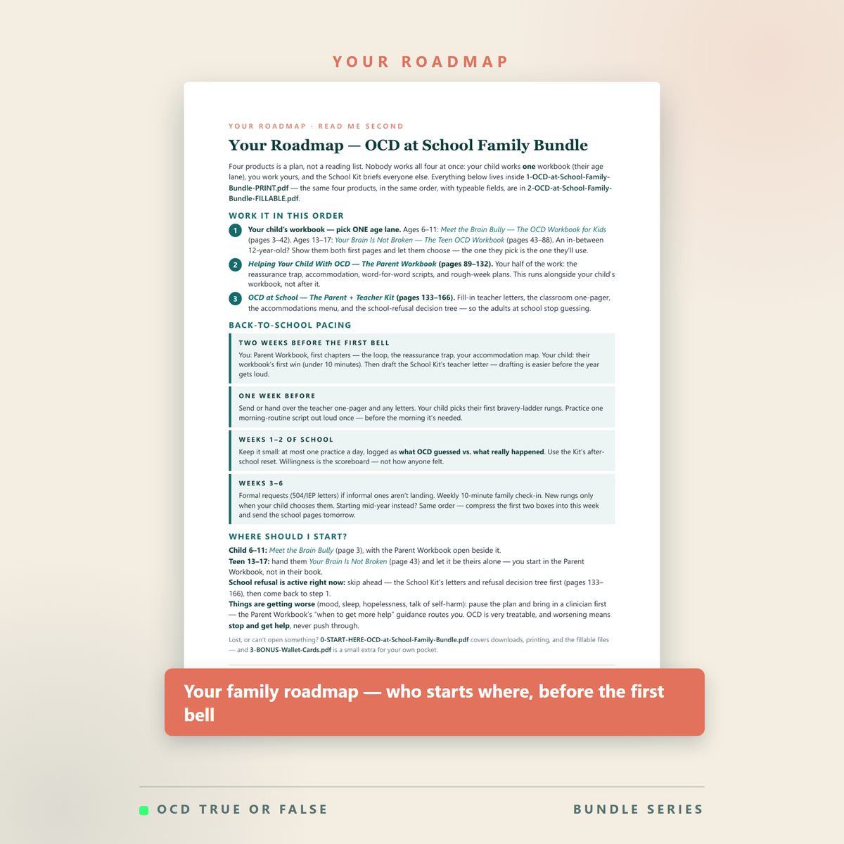 The OCD at School Family Bundle — what's included