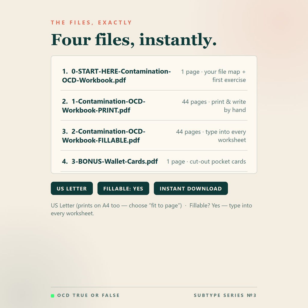 The Contamination OCD Workbook — format and page count