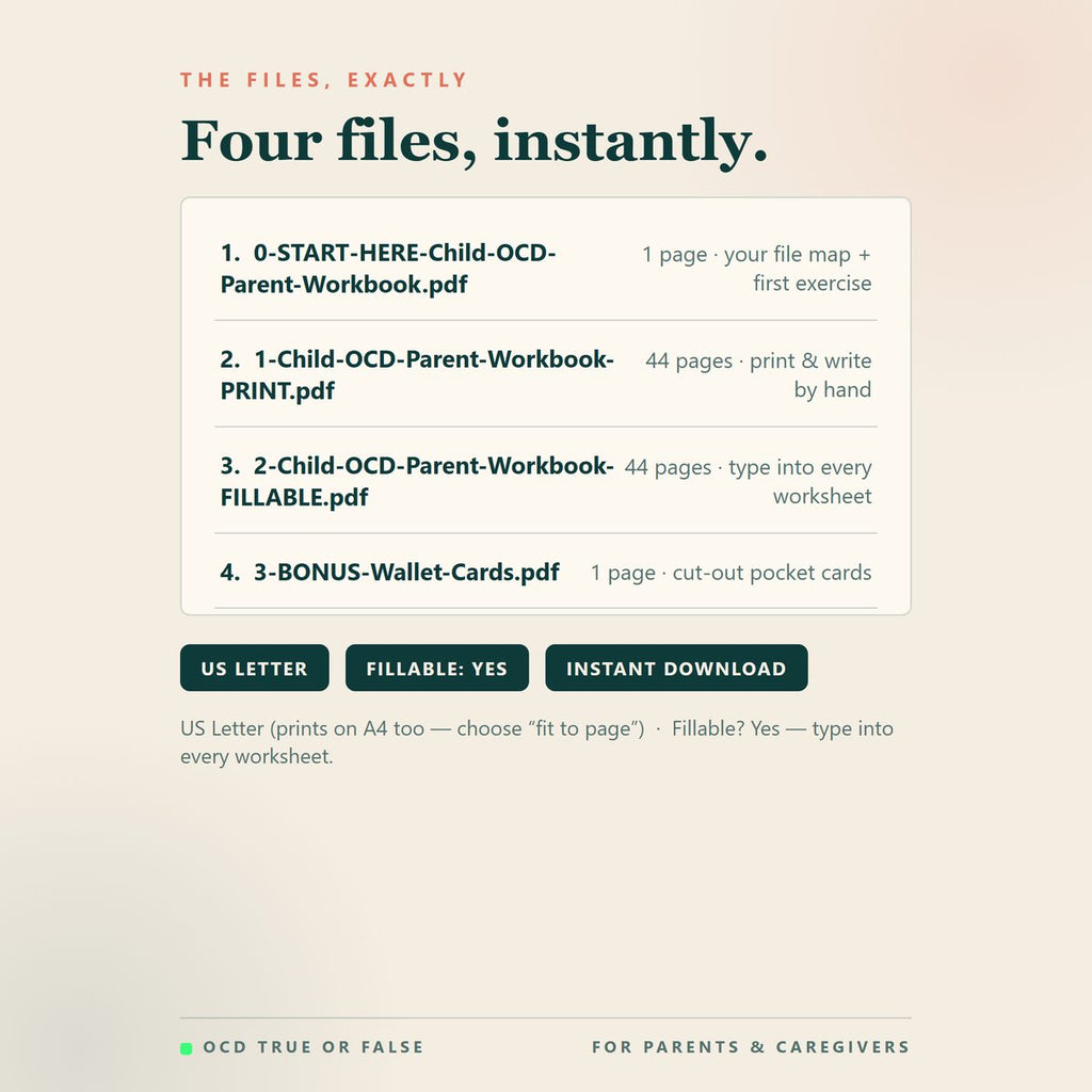 The Parent's Workbook for a Child's OCD — format and page count
