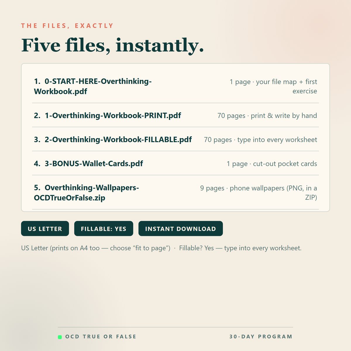 The Overthinking Workbook — format and page count