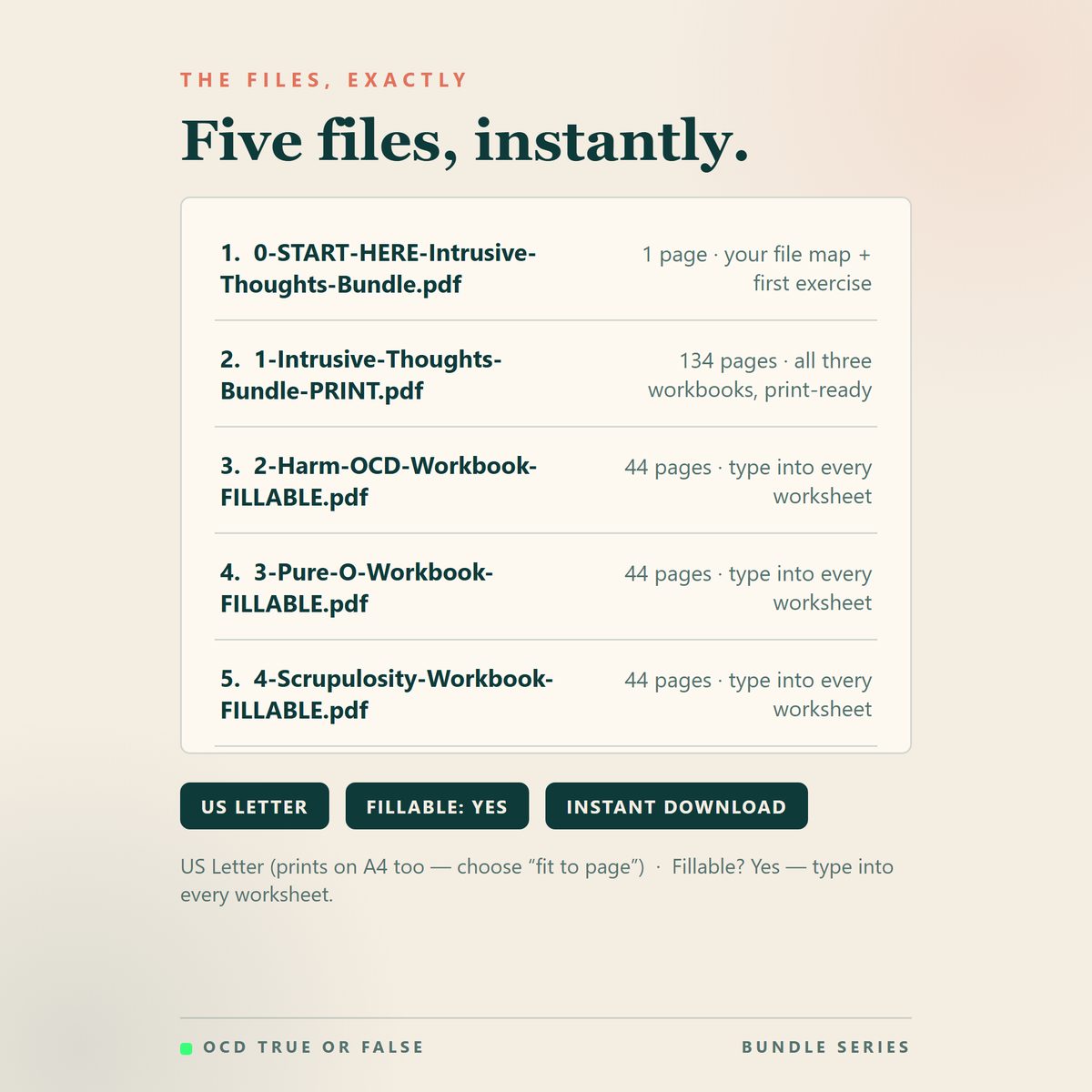 The Intrusive Thoughts Bundle — format and page count