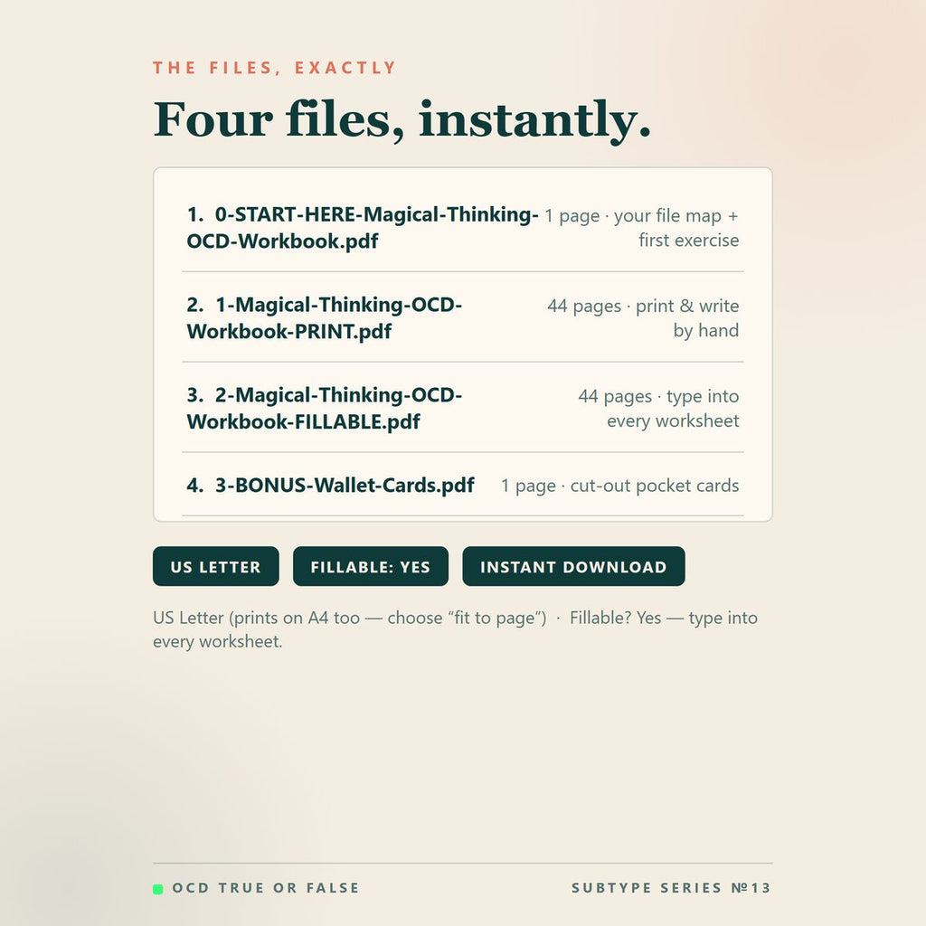 The Magical Thinking OCD Workbook — format and page count