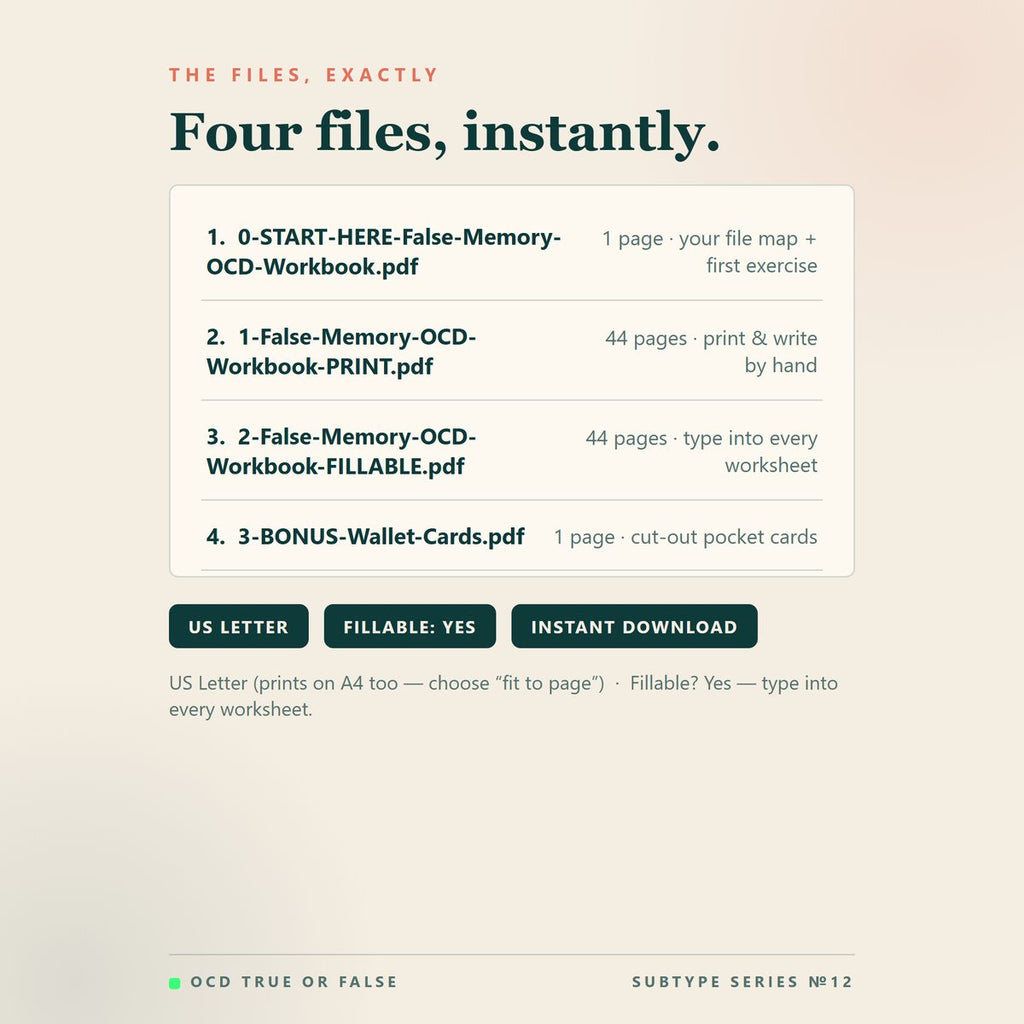 The False Memory OCD Workbook — format and page count