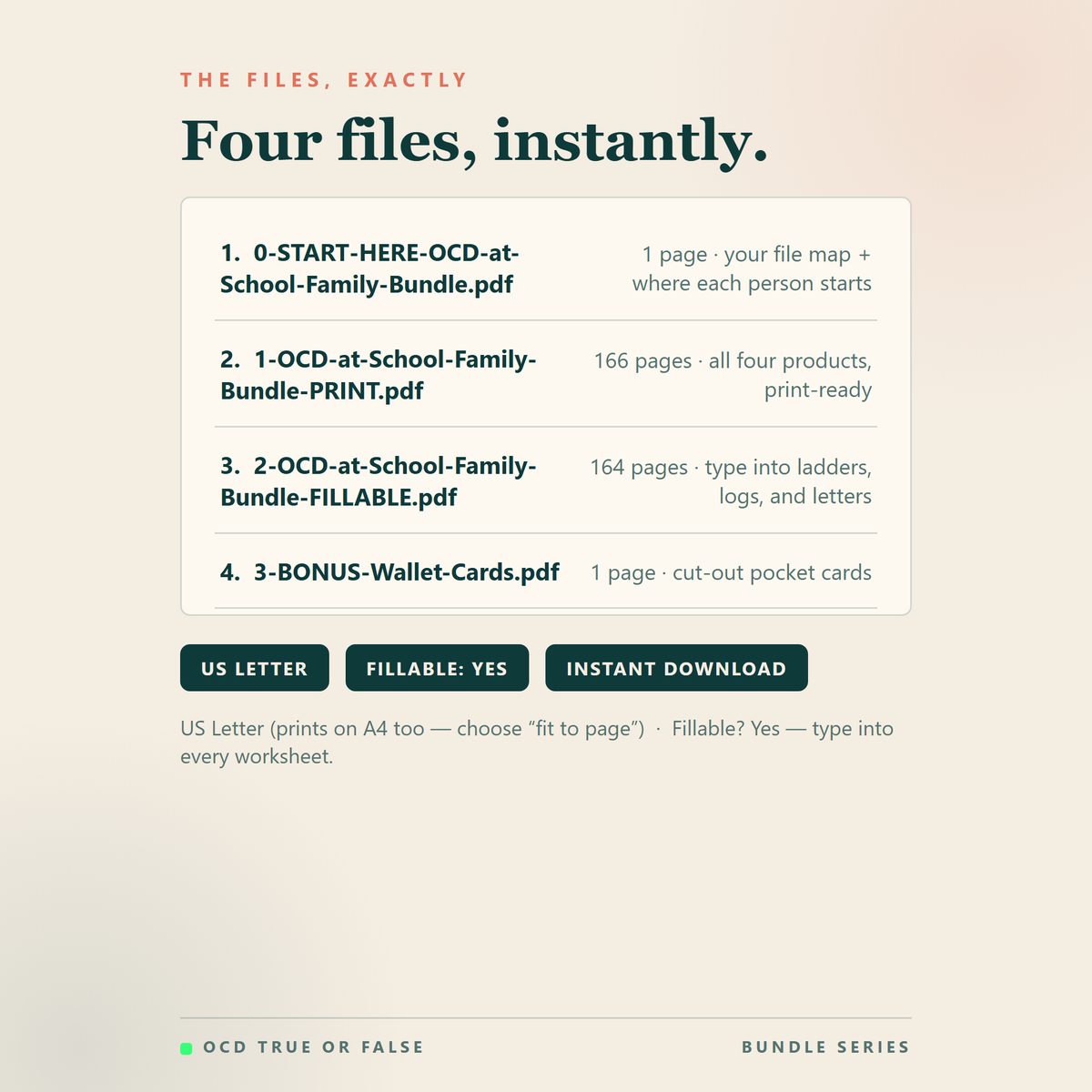 The OCD at School Family Bundle — format and page count