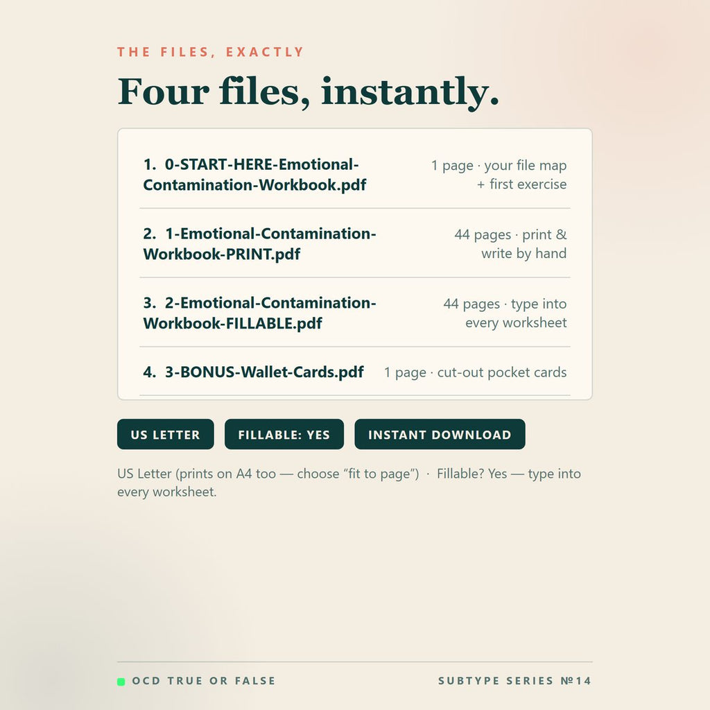 The Emotional Contamination Workbook — format and page count