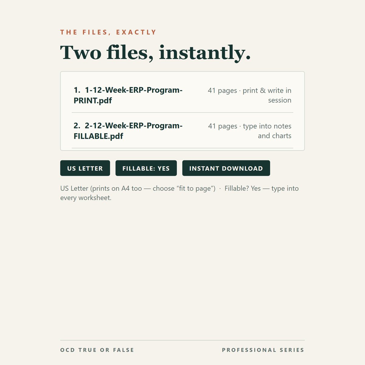 The 12-Week ERP Program — Clinician Edition — format and page count
