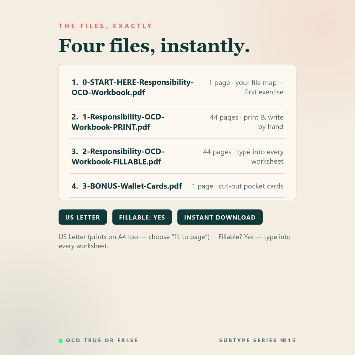 The Responsibility & Hit-and-Run OCD Workbook — format and page count