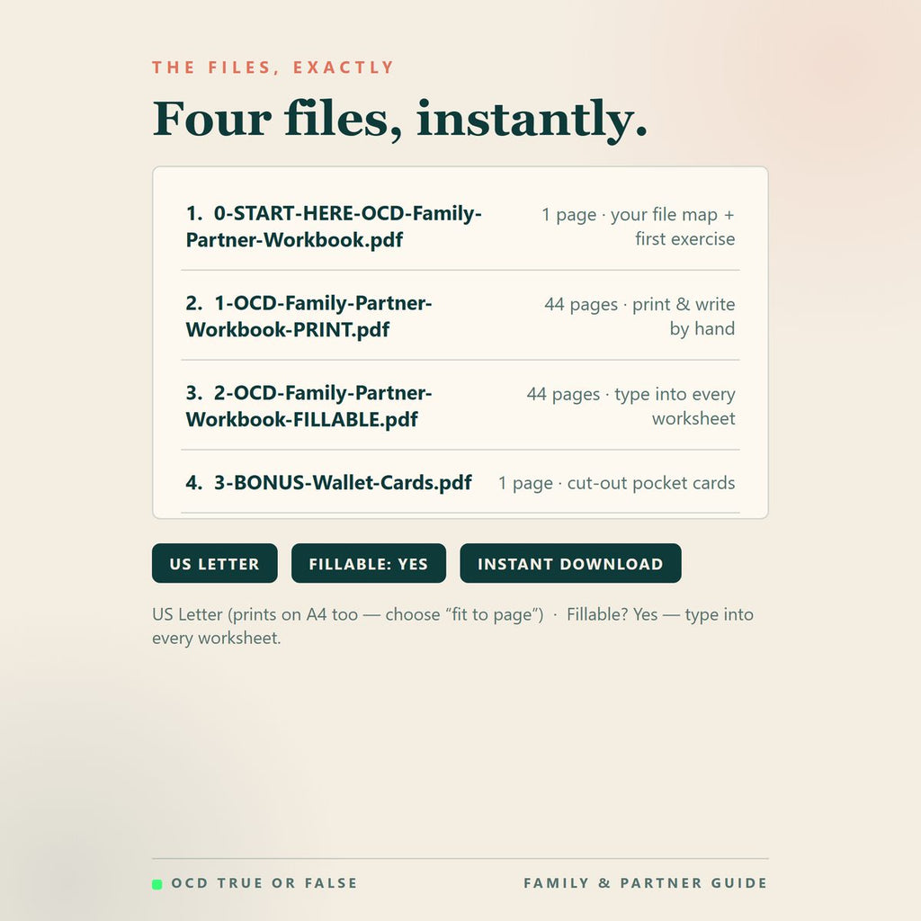 The OCD Family & Partner Support Workbook — format and page count