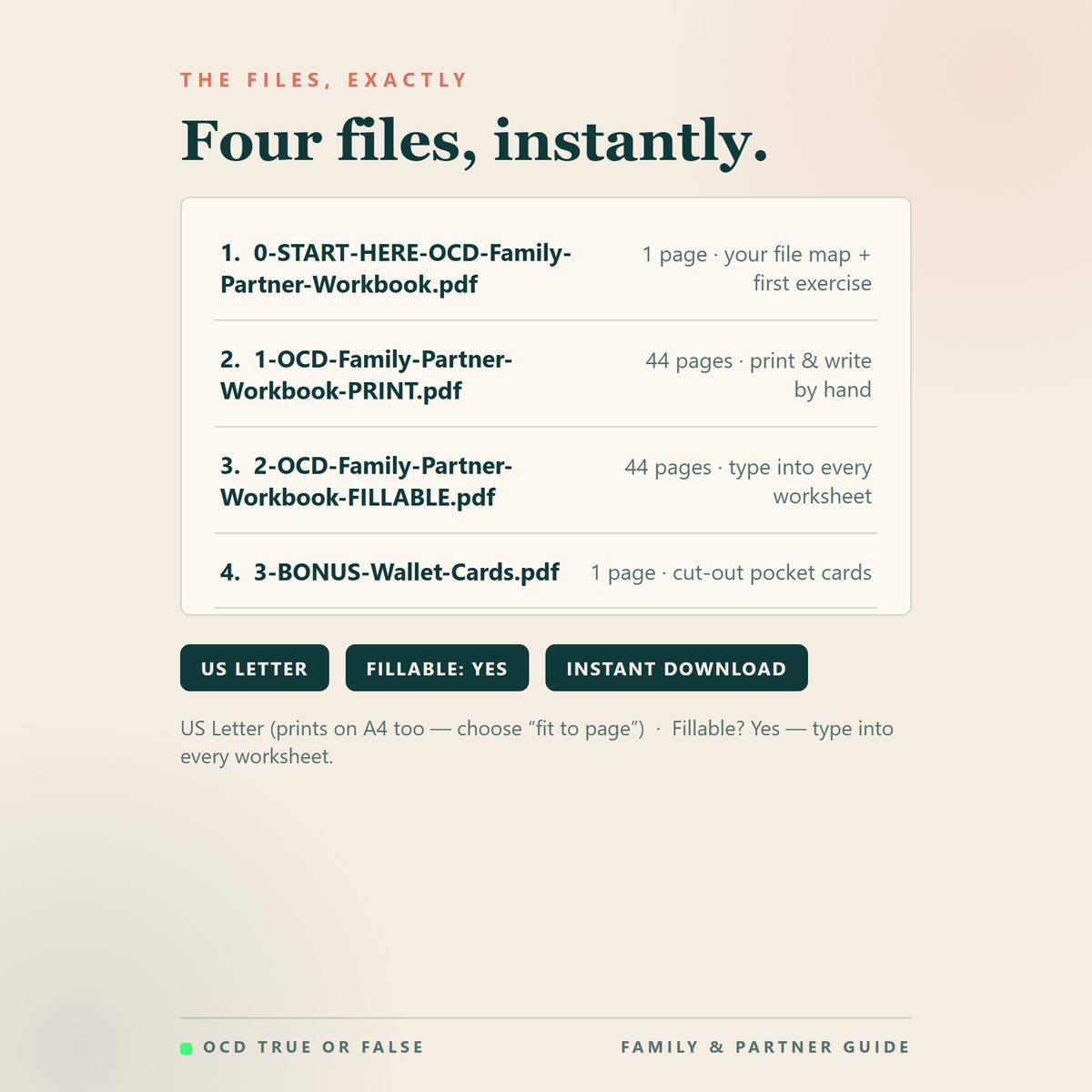 The OCD Family & Partner Support Workbook — format and page count