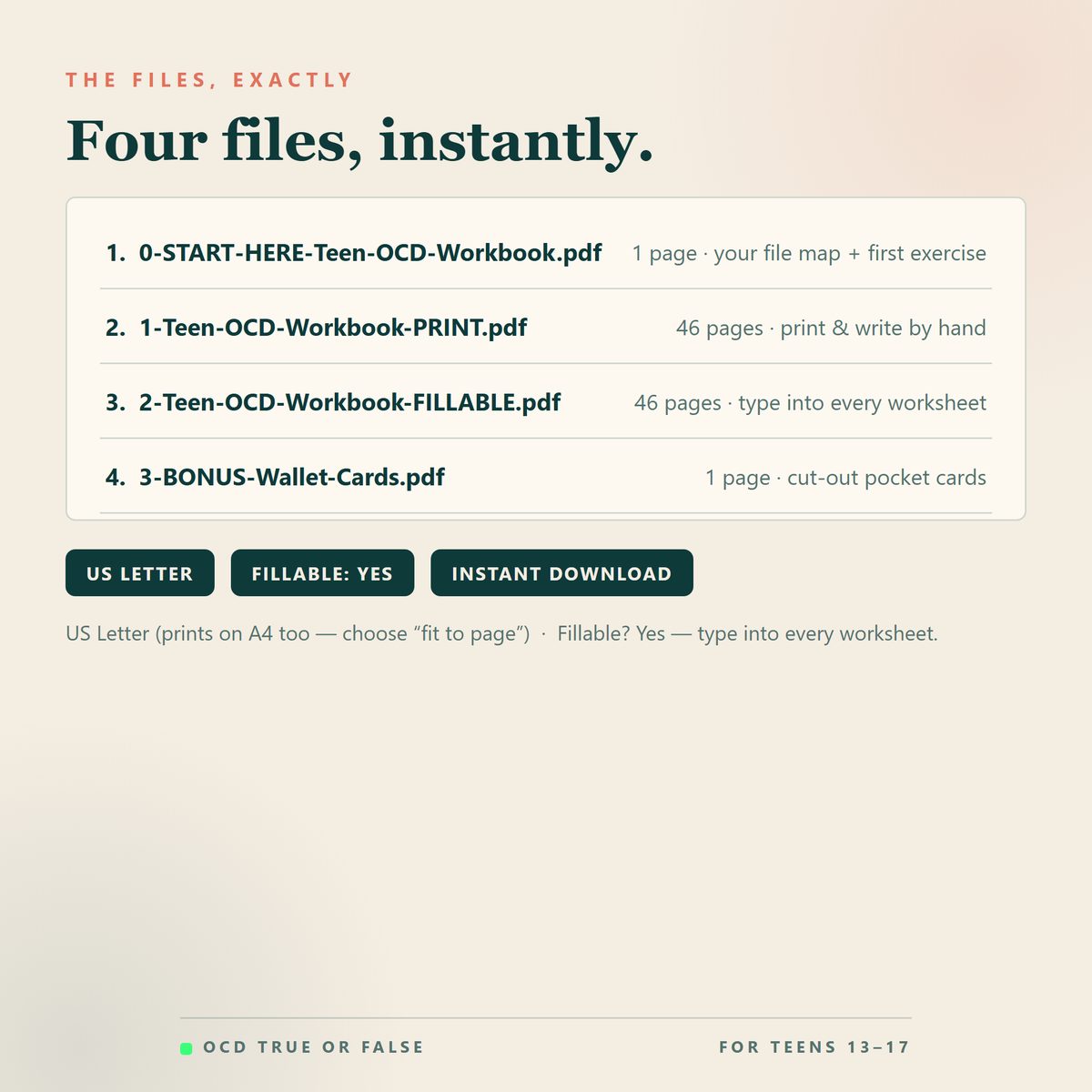 The Teen OCD Workbook — format and page count