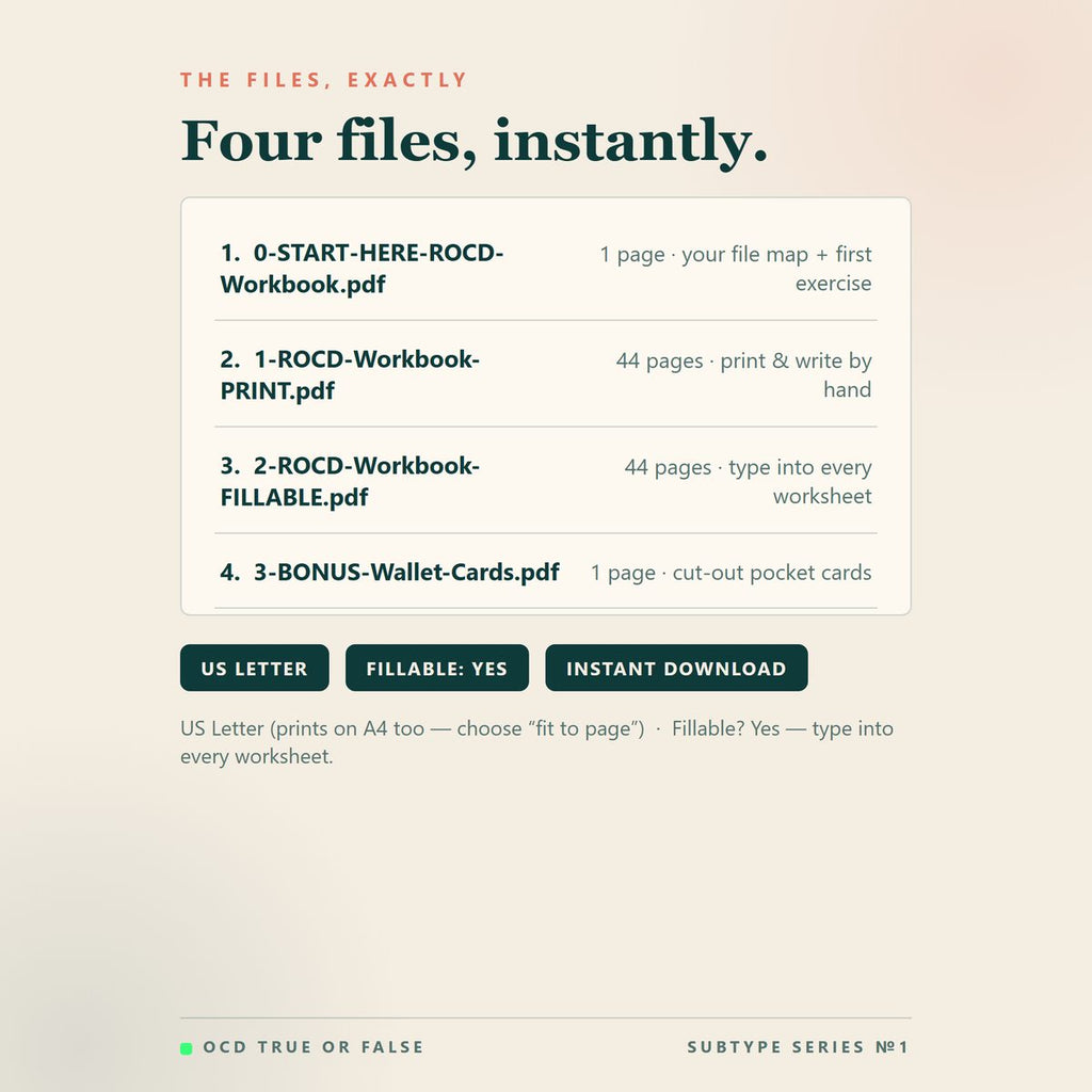 The Relationship OCD (ROCD) Workbook — format and page count
