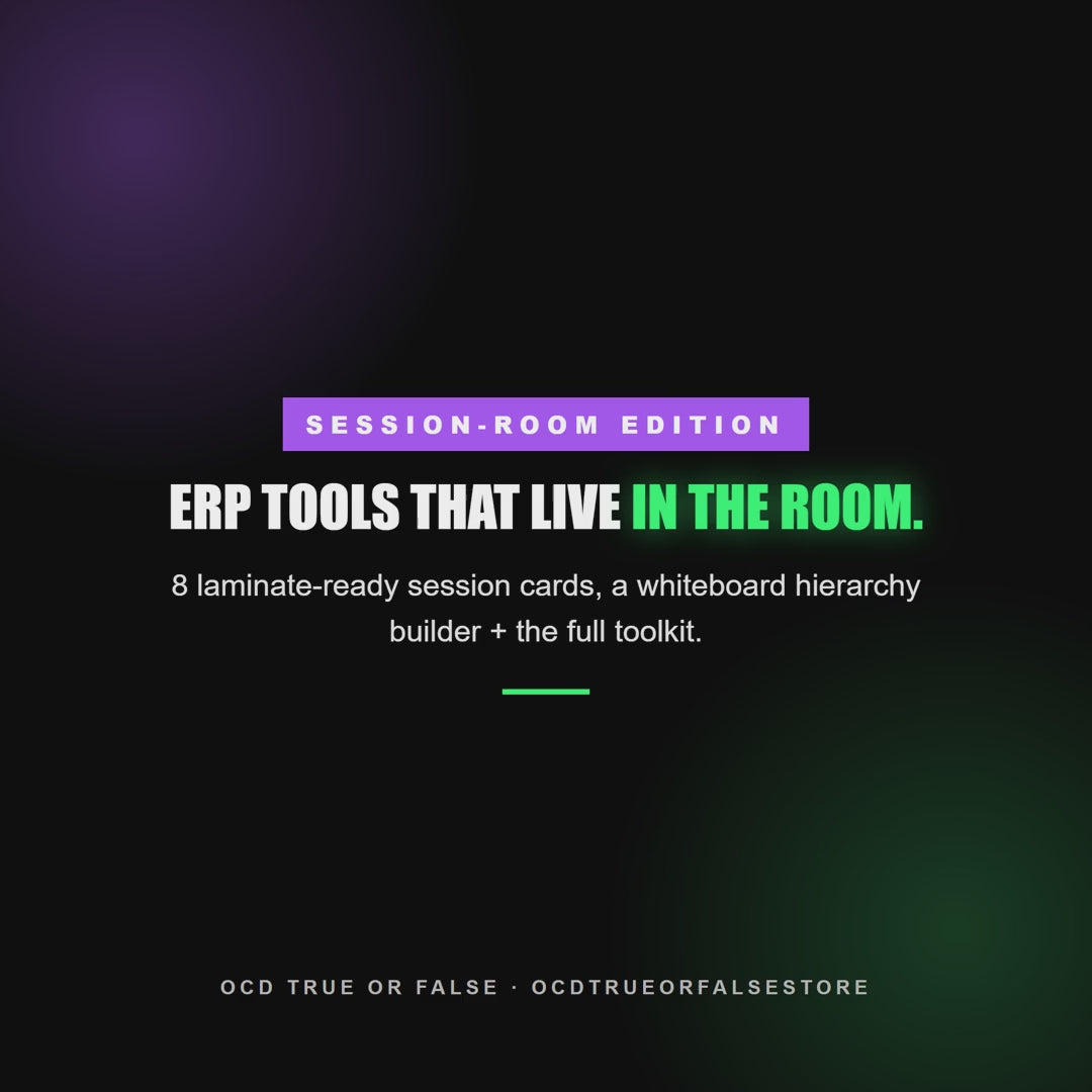 The ERP Clinician Toolkit Pro - Session-Room Edition - flip-through preview of the interior pages and worksheets
