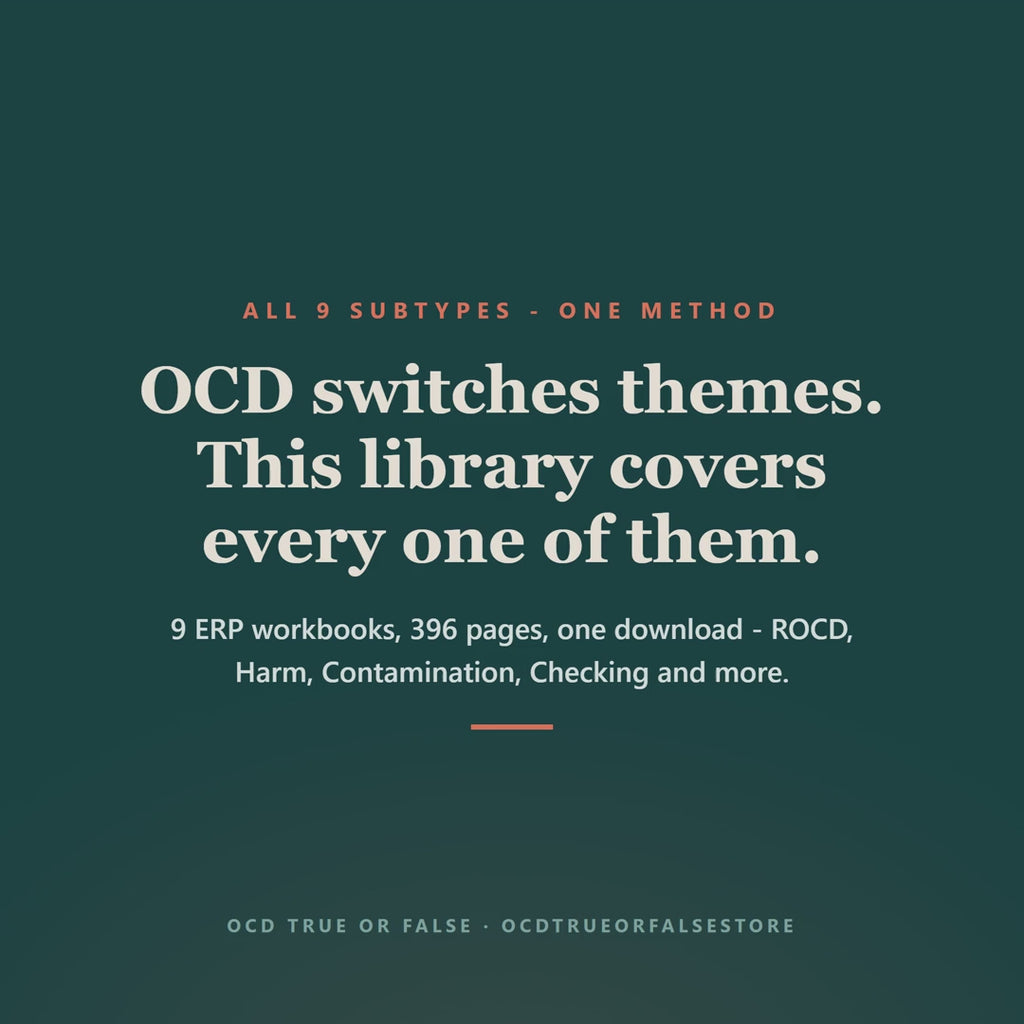 The Complete OCD Subtype Library (9 Workbooks) - flip-through preview of the interior pages and worksheets