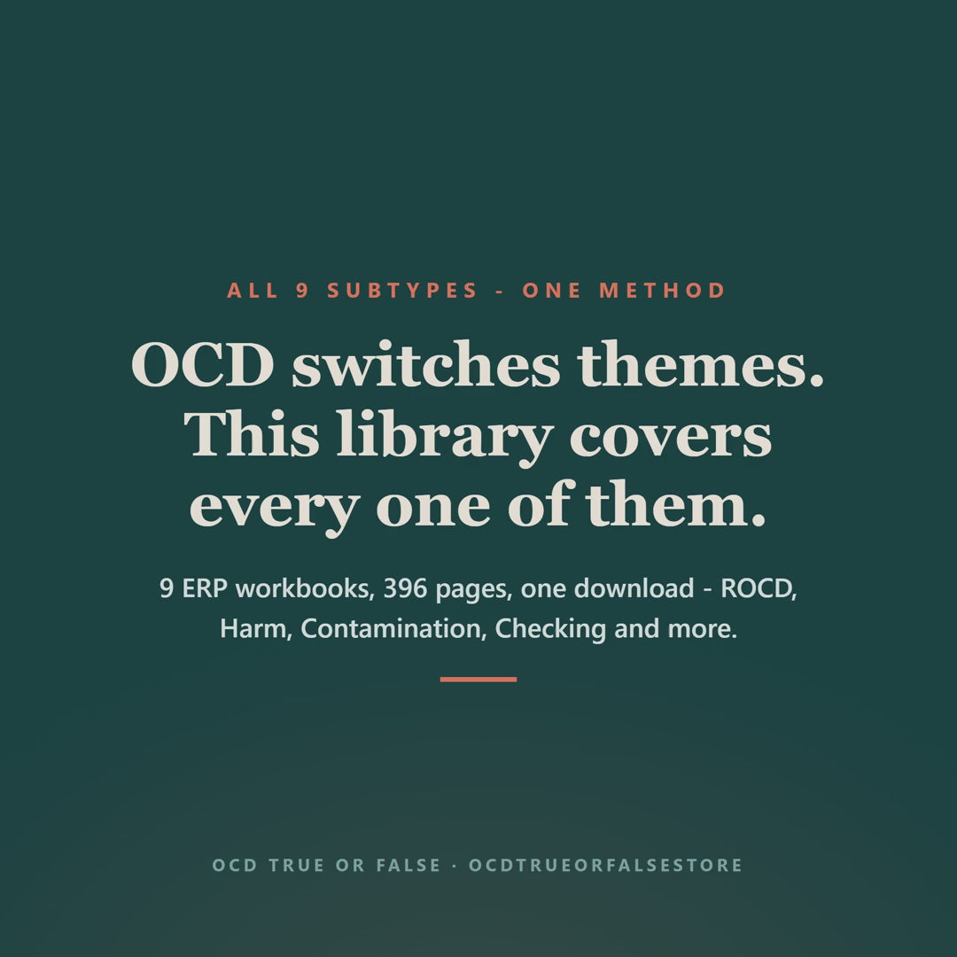 The Complete OCD Subtype Library (9 Workbooks) - flip-through preview of the interior pages and worksheets