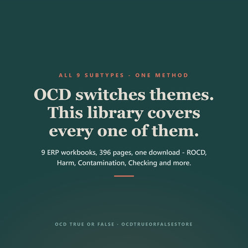 The Complete OCD Subtype Library (9 Workbooks) - flip-through preview of the interior pages and worksheets