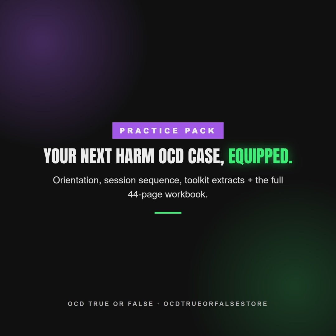 The Harm OCD Practice Pack (for Clinicians) - flip-through preview of the interior pages and worksheets