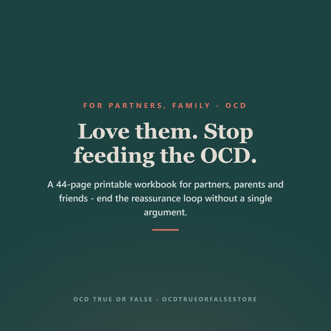 The OCD Family & Partner Support Workbook - flip-through preview of the interior pages and worksheets