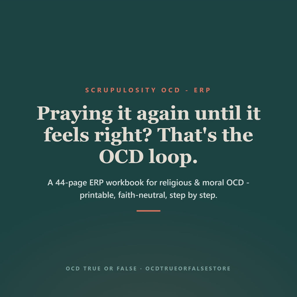 The Scrupulosity (Religious & Moral) OCD Workbook - flip-through preview of the interior pages and worksheets