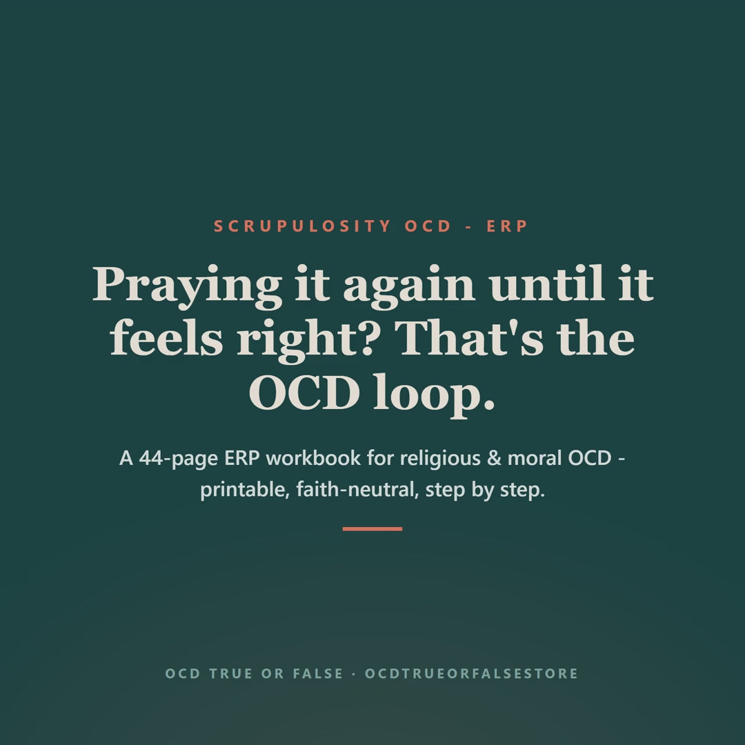 The Scrupulosity (Religious & Moral) OCD Workbook - flip-through preview of the interior pages and worksheets