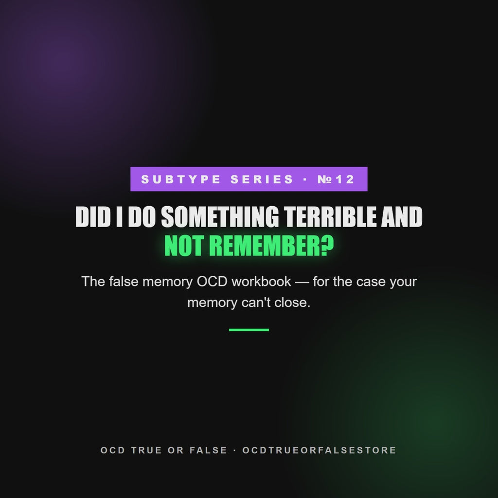 The False Memory OCD Workbook - flip-through preview of the interior pages and worksheets