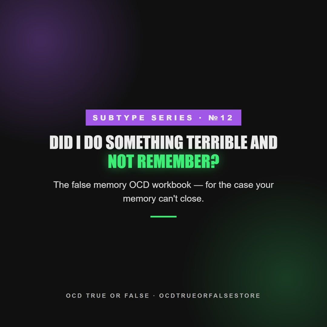 The False Memory OCD Workbook - flip-through preview of the interior pages and worksheets